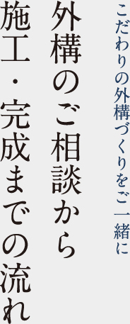 こだわりの外構づくりをご一緒に 外構のご相談から施工・完成までの流れ